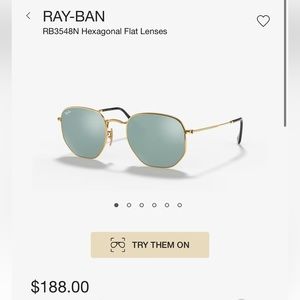 Ray-Ban Gold/Silver Flash/Mirror sunglasses 
B3548N Hexagonal Flat Lenses
